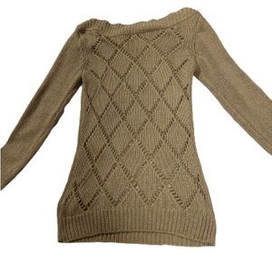 NWOT RW & CO tan brown long sleeve knit sweater